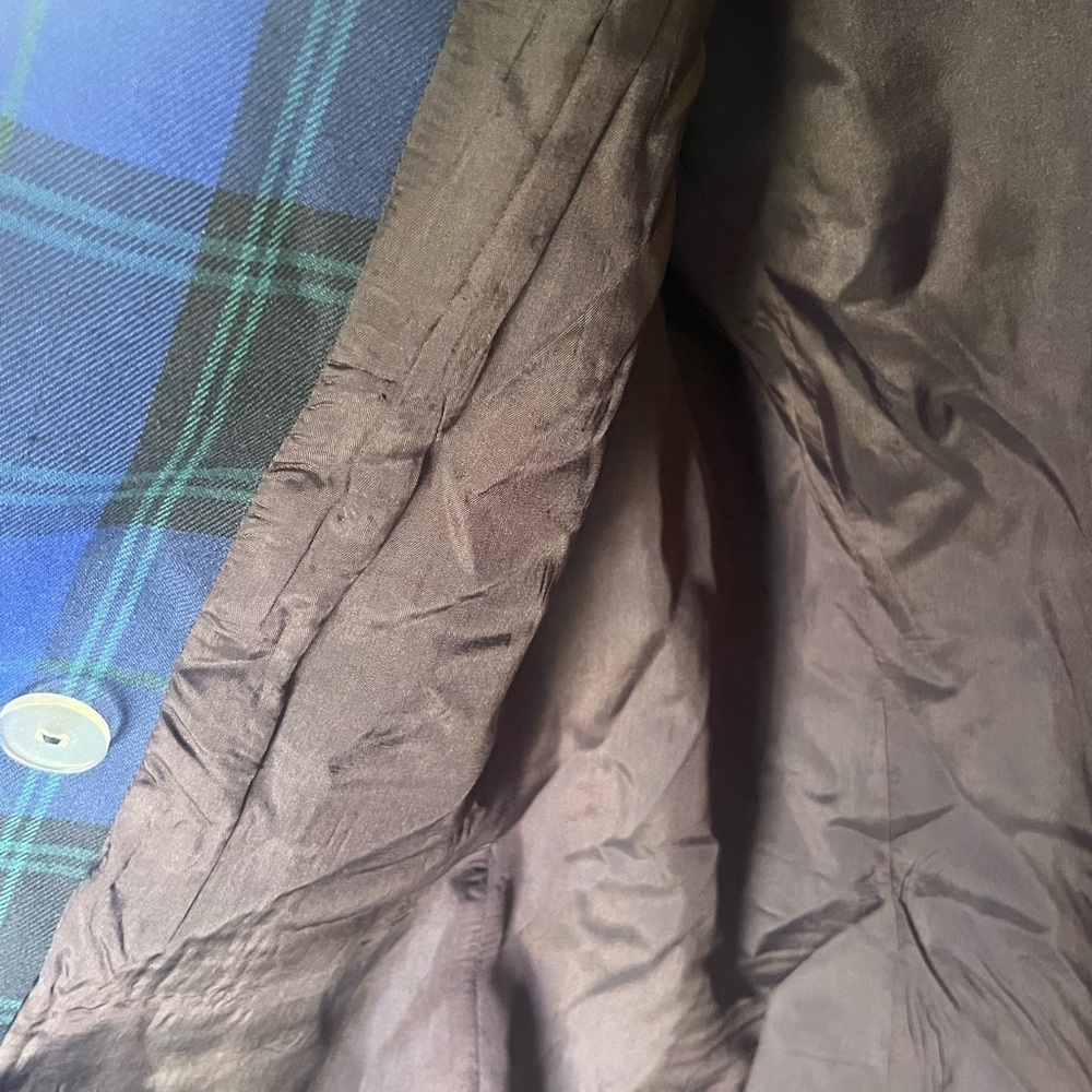 Vintage 80s 90s Worthington Blue and Green Plaid Tartan Oversized Size 14 - Picture 8 of 9